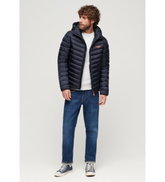 Superdry para hombre. M5011835A Cazadora acolchada con capucha Fuji marino (XL), Casual, Nylon, Manga larga