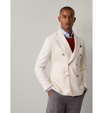 Hackett London para hombre. HM443470 Americana soft blanco (42/32), Casual, Algodón, Clásico