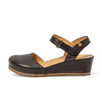 El Naturalista para mujer. 258501201005_001 Sandalias de Piel N5850 Picual negro (36), 3 a 5cm, Velcro, Casual
