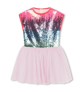 Billieblush para niña. U20650 Vestido con lentejuelas rosa (6años= 114/119cm), Casual, Poliéster, Sin mangas / Tirantes, moda infantil