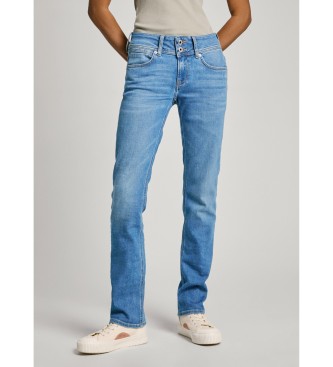 Pepe Jeans para mujer. PL204729MQ4 Jeans Slim Lw azul (32/32), Casual, Algodón, Denim, Sostenible