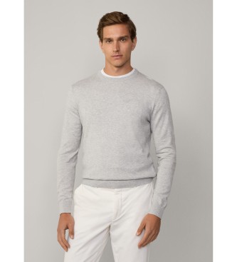 Hackett London para hombre. HM703314 Jersey en una mezcla de algodón y cashmere gris (L), Casual