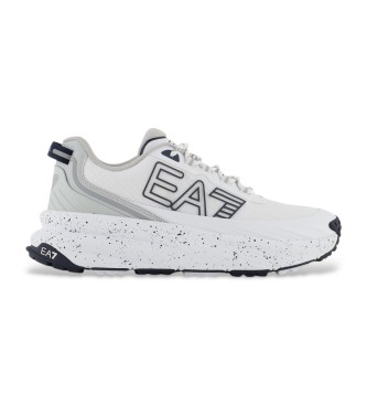 EA7 unisex. X8X177_XK381 SNEAKER (38 2/3), Piel, Blanco, Plano, Cordones, Casual, Deportivo