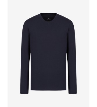 Armani Exchangevoor mannen. 8NZM99ZJA5Z1510 Maglia marine T-shirt (M), Casual, Katoen, Lange mouwen