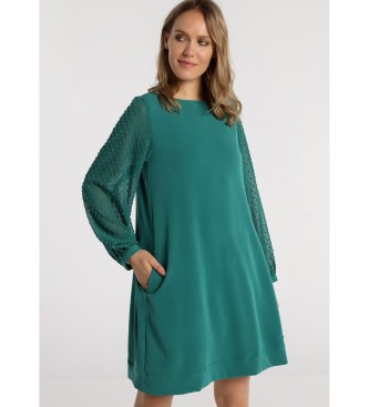 Victorio & Lucchino, V&Lvoor vrouwen. 3502667 Korte jurk 131616 Groen (XS), Casual, Polyester, Lange mouwen