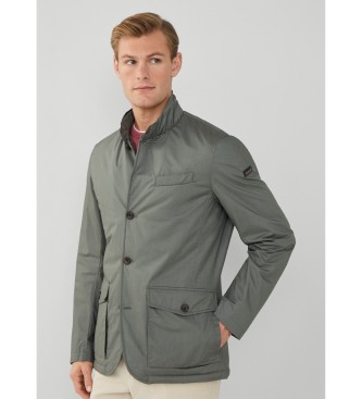 Hackett Londonvoor mannen. HM403115 Techjas groen (L), Casual, Polyester