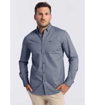 Bendorffvoor mannen. 840225230 Blauw shirt met lange mouwen (3XL), Casual, Katoen, Klassiek