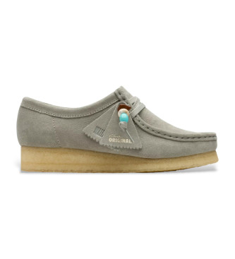 Clarks para mujer. 26180656 Zapatos de piel Wallabee gris (37), Plano, Ante, Cordones, Casual