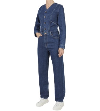 Pepe Jeans para mujer. PL230518 Mono Franky azul (L), Casual, Algodón, Denim, Manga larga, Sostenible