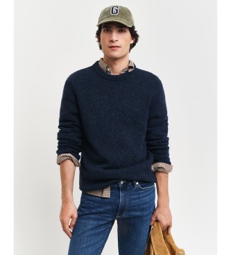 Gant para hombre. 8040200 Jersey De Cuello Redondo Con Nepps De Lana marino (L), Casual, Sostenible, Lana reciclada