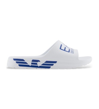 EA7unisex. XBP008_XK337 Crusher Distance teenslippers met wit maxilogotype (45), Plat, Geen, Strandkleding
