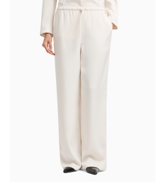 Armani Exchangevoor vrouwen. XW000143AF10840U1003 Broek wijde pijpen wit ecru (M), Casual, Polyester