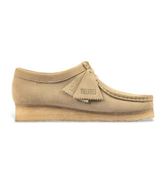 Clarks para mujer. 26155545 Zapatos de piel Wallabee beige (40), 1 a 3cm, Ante, Cordones, Casual