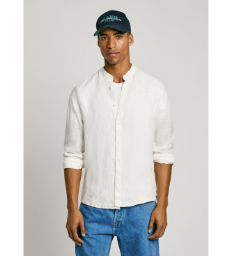 Pepe Jeans para hombre. PM308845 Camisa Asher blanco (XL), Casual, Lino, Manga larga