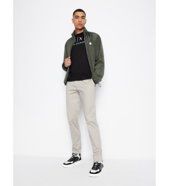 A|X Armani Exchange para hombre. 8NZTCHZ8H4Z1200 Camiseta logo negro (XXL), Casual, Algodón, Manga larga