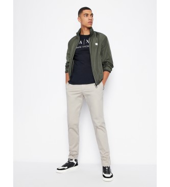 A|X Armani Exchange para hombre. 8NZTCHZ8H4Z1510 Camiseta lisa marino (L), Casual, Algodón, Manga larga