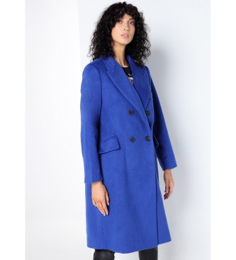 Victorio & Lucchino, V&L para mujer. 3682800 Abrigo abotonado cruzado azul (L), Casual, Poliéster, Manga larga