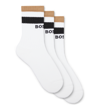 BOSS para hombre. 50543647 Pack 3 Pares de Calcetines Iconic blanco (43-46), Homewear, Algodón