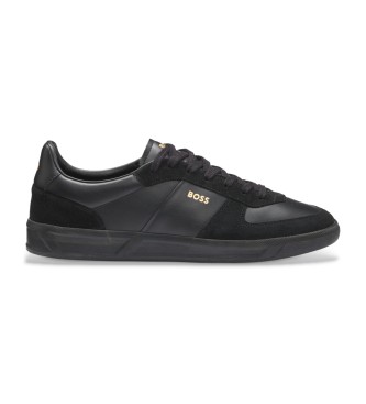 BOSS para hombre. 50548707 Zapatillas de Piel Careton negro (41), Plano, Cordones, Casual
