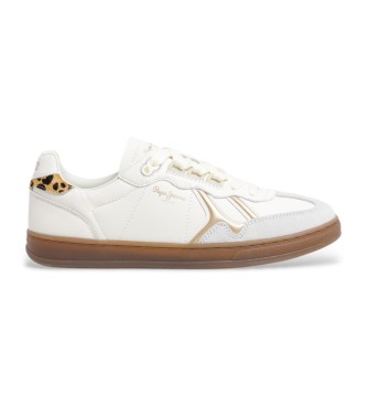 Pepe Jeans para mujer. PLS00038 Zapatillas de piel Ball fun blanco (40), Plano, Cordones, Casual