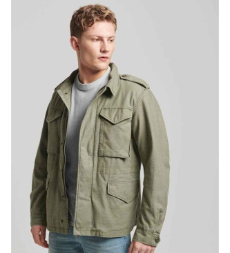 Superdryvoor mannen. M5011677A Merchant Store militair jack groen (XL), Casual, Katoen