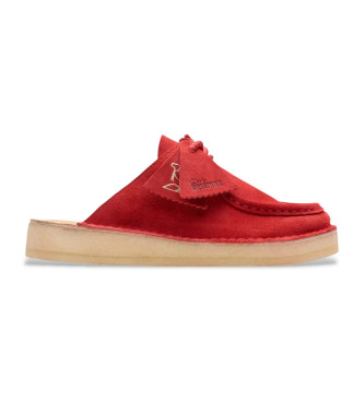 Clarks para mujer. 26180182 Zapatos de piel tipo zueco DSRTNomad rojo (39), Plano, 1 a 3cm, Ante, Casual