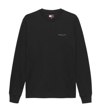 Camiseta Linear negro (L), Casual, Algodón, Manga larga