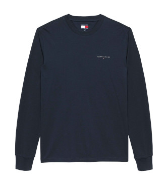 Tommy Jeans para hombre. DM0DM21594 Camiseta Linear marino (XXL), Casual, Algodón, Manga larga