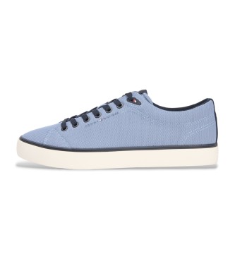 Tommy Hilfiger para hombre. FM0FM05513 Zapatillas de malla con logo bordado azul (40), Plano, Cordones, Casual