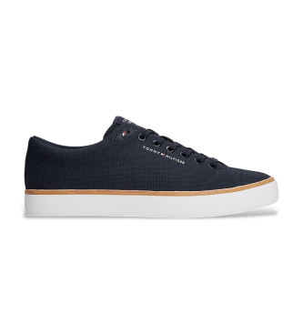 Tommy Hilfiger para hombre. FM0FM05513 Zapatillas de malla con logo bordado marino (40), Plano, Cordones, Casual