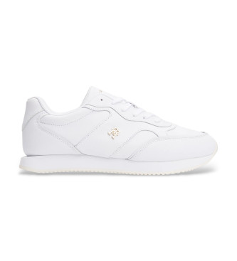 Tommy Hilfiger para mujer. FW0FW08696 Zapatillas de Piel Runner blanco (38), Plano, Cordones, Casual