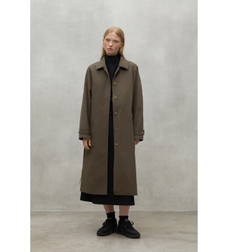 ECOALFvoor vrouwen. MCWGAJKTAGA00042W24-063 Taga bruine trenchcoat (L), Casual, Gerecycled polyester, Duurzaam