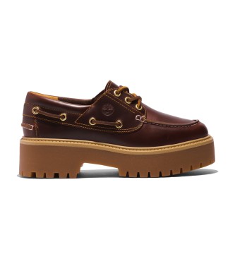 Timberland para mujer. TB0A2QDMD571 Náuticos de Piel Stone Street marrón (39 W), 3 a 5cm, Cordones, Casual