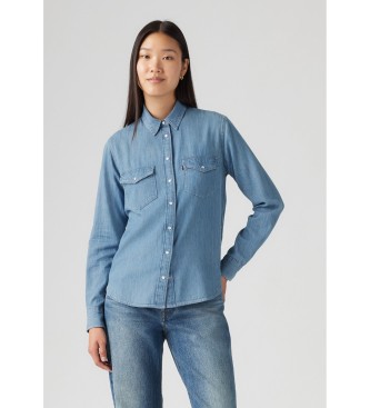 Levi's para mujer. 16786-0105 Camisa Iconic Western azul (XS), Casual, Algodón, Manga larga