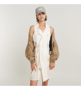 G-Starvoor vrouwen. D24621-D591-1284 Mouwloze jurk Kort wit (S), Casual, Katoen, Mouwloos / spaghettibandjes