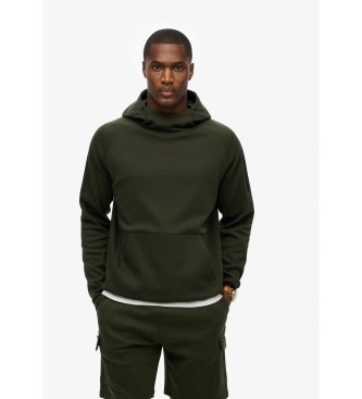 Superdryvoor mannen. M2013728A Sweater met losse capuchon en logo Tech groen (M), Casual, Katoen