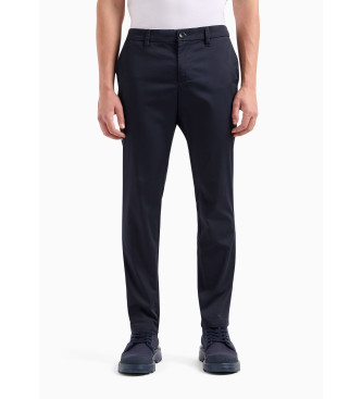 Armani Exchangevoor mannen. 8NZP20ZN1RZ1583 Effen marine broek (36), Casual, Katoen, Marineblauw