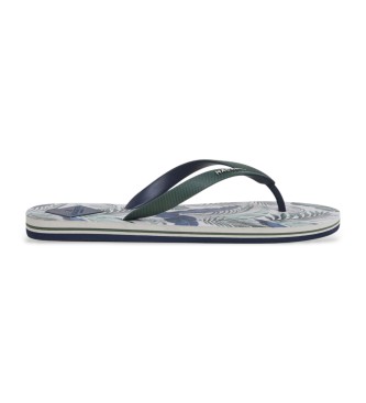 Hackett London para hombre. HMS21478 Chanclas Capri Jungle verde (42), Plano, Ninguno, Beachwear