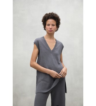 ECOALF para mujer. MCWGAKNSABAL0636S25-317 Jersey Sabal gris (S), Casual, Lino, Sin mangas / Tirantes, Sostenible