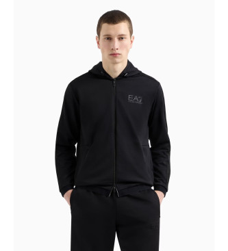 EA7voor mannen. 7M000308_AF13526 Gold Label stretch twill hoodie zwart (XL), Casual, Polyester