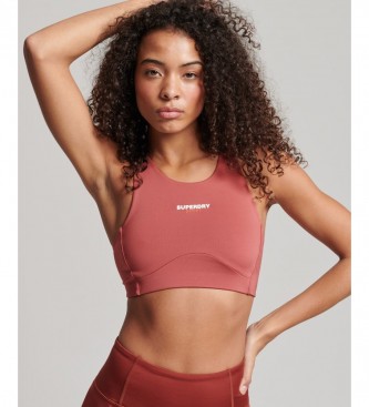 Superdryvoor vrouwen. WS311591A Core Active Beha rood (44), Sportief, Meerdere sporten, Gerecycled polyester, Duurzaam