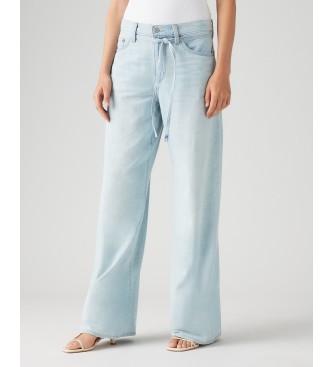 Levi'svoor vrouwen. A8701-0008 Jeans XL Recht Linnen+ Denim blauw (25/29), Casual, Katoen
