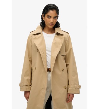 Superdry unisex. W5011871A Gabardina clásica (M), Beige, Algodón, Clásico, Poliuretano