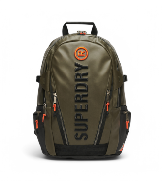 Superdry unisex. W9110391A Mochila de lona con bordado verde (OSFA), Casual, Poliéster