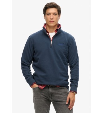 sweatshirt med dragkedja och halsringning