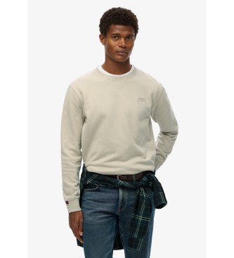Superdry unisex. M2013751A Sudadera con cuello redondo y logotipo Essential beige (S), Casual, Algodón