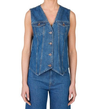Pepe Jeansvoor vrouwen. PL304960 Maeve gilet blauw (S), Casual, Katoen, Duurzaam