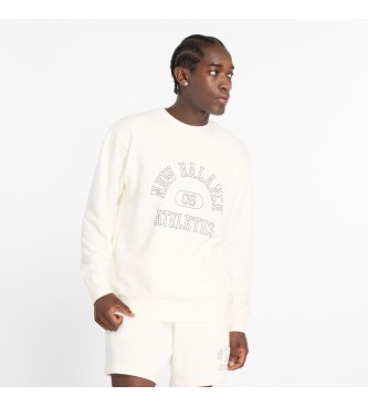 New Balancevoor mannen. MT43507 Graphic Crew 1 sweatshirt wit (M), Casual, Sportief, Katoen, Meerdere sporten, Duurzaam