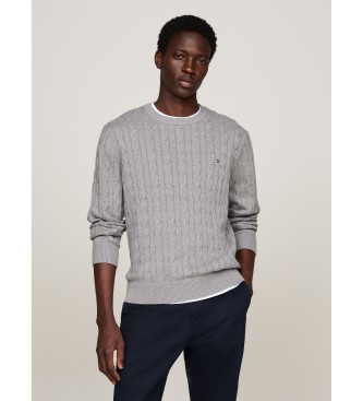 Tommy Hilfiger para hombre. MW0MW33132 Jersey de punto trenzado gris (S), Casual, Algodón
