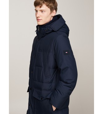 Tommy Hilfiger para hombre. MW0MW36593 Parka acolchada de estilo utilitario marino (L), Casual, Nylon